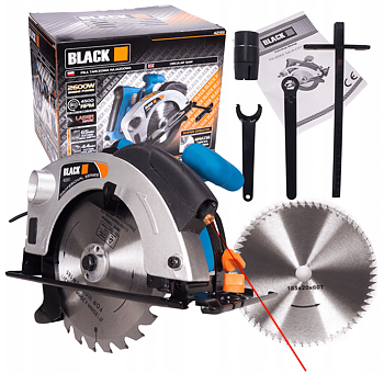 Elsåg, cirkelsåg 2250W, 230v, 4500rpm, 65 mm skärdjup, 185 mm sågskivor, laser