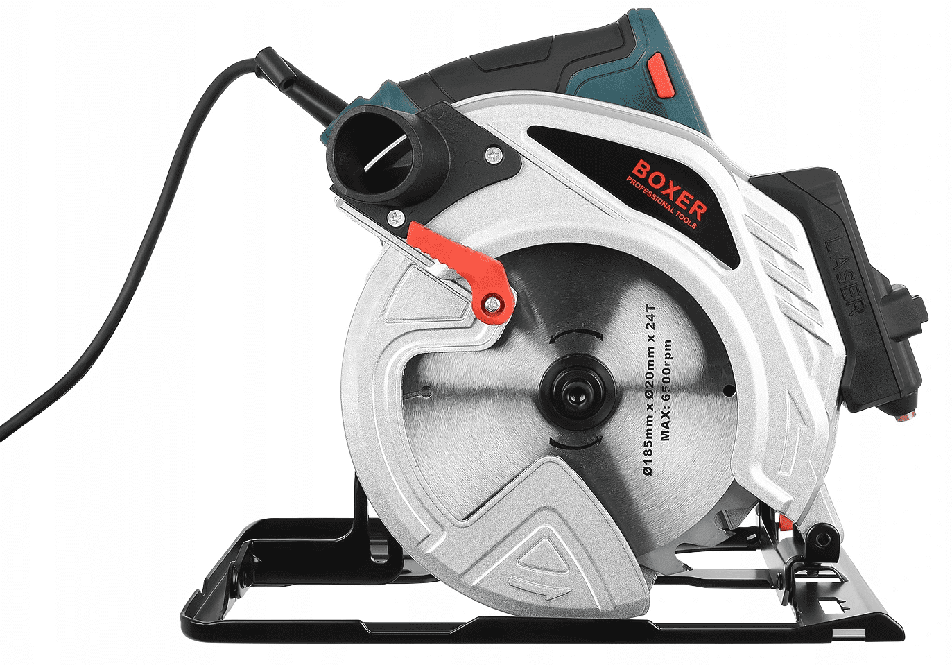 Elsåg, cirkelsåg 2850W, 230v, 5800rpm, 70 mm skärdjup, 185 mm sågskivor, laser - 4