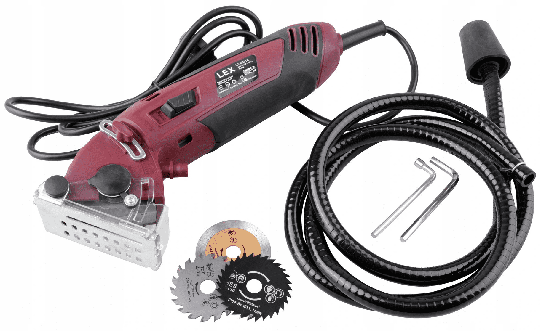 Minsåg, cirkelsåg 400W elsåg, 230v, 3400rpm, 12 mm skärdjup, 54.8 x 11.1 mm sågskivor, LEX - 11