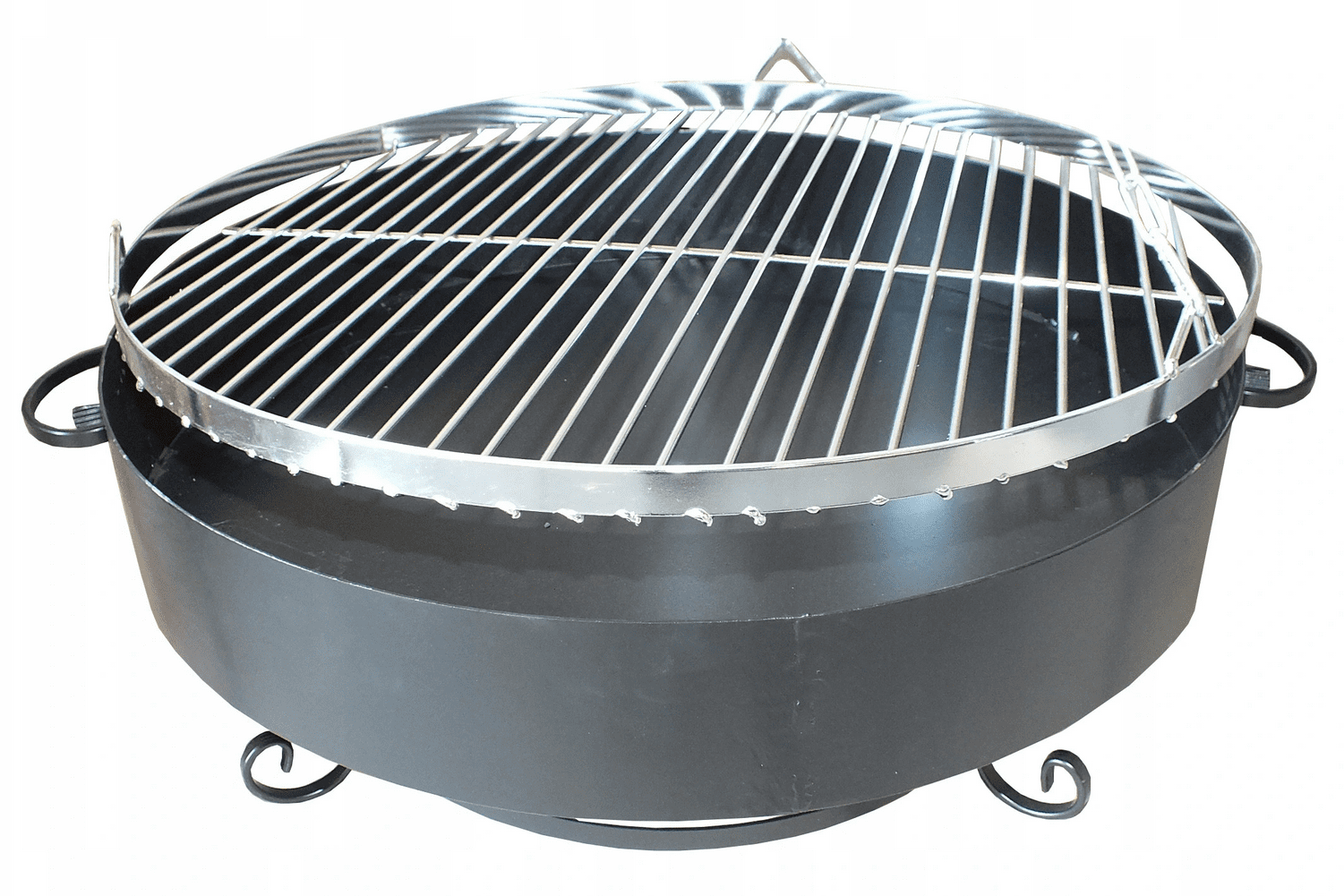 Grill, handgjord elegant svänggrill av hög kvalitet, eldstad 60 cm, ihopfällbar trebensstativ 190 cm - 2