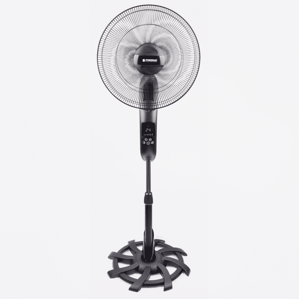 Golvfläkt 40 cm 16, 80W 115-135 cm teleskop, fjärr, tyst och stabil, 3 hastigheter, Powermat - 2