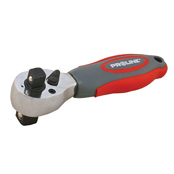 PROLINE TOOLS Spärrskaft kort, dubbelsidig 1/2 och 3/8, l=135 mm, omkopplare, Proline