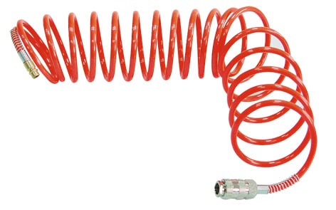 Mega Slang, spiral tryckslang, polyethylen, 5-20m 120psi, 6 bar, 6 mm inv./8 mm utv. (Längd (m) : 15)