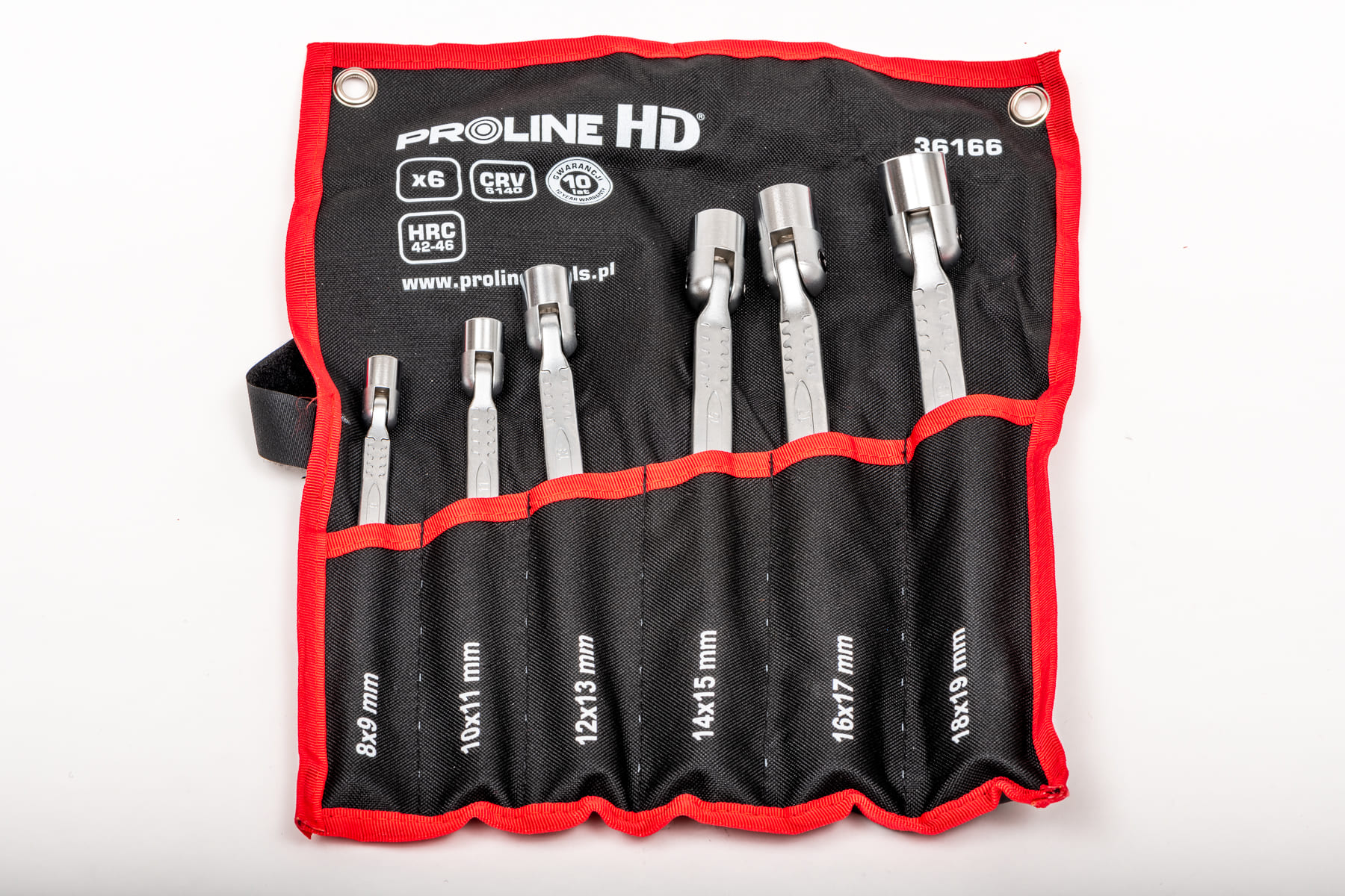 PROLINE TOOLS HD Ledhylsnyckelsats 6 Delar 8 x 9–18 x 19 mm Kromvanadium, Proline-HD - 7