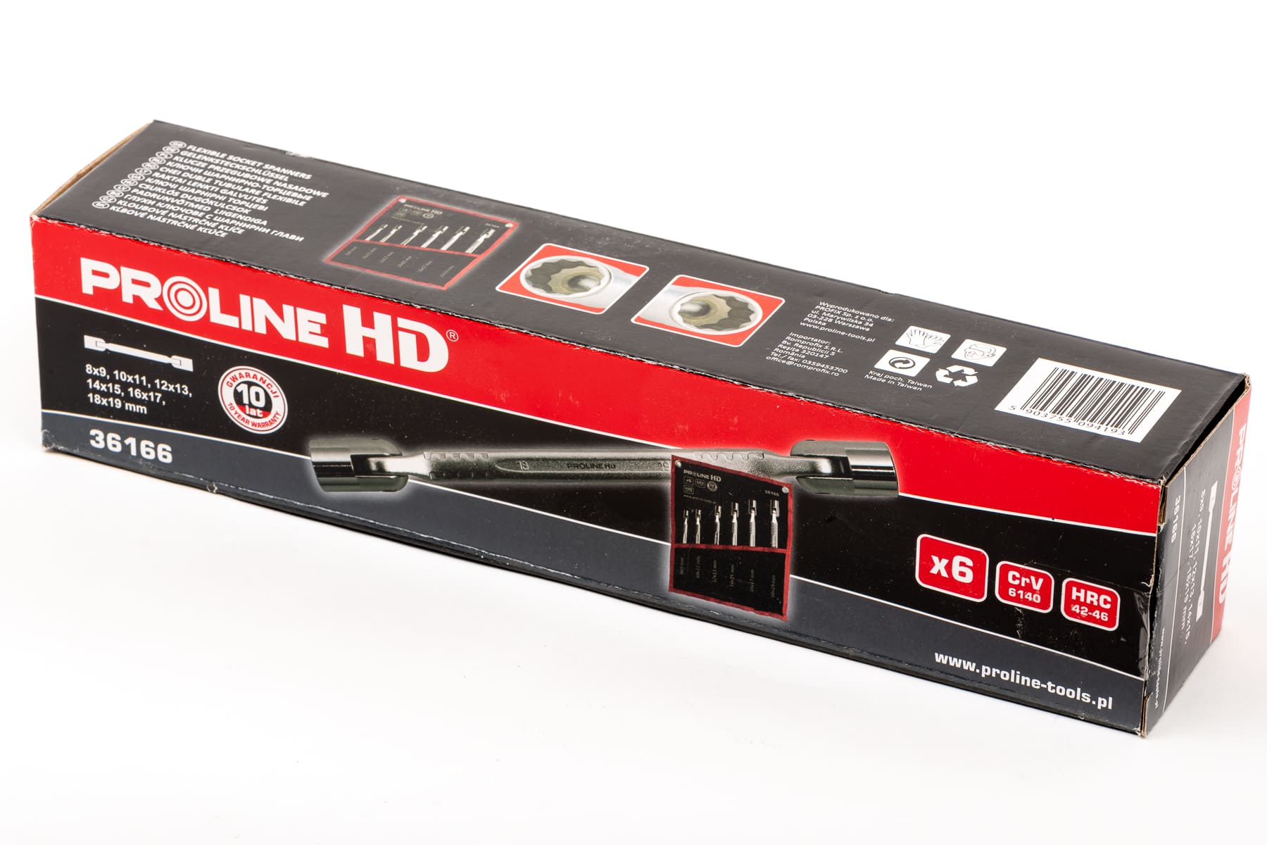 PROLINE TOOLS HD Ledhylsnyckelsats 6 Delar 8 x 9–18 x 19 mm Kromvanadium, Proline-HD - 2