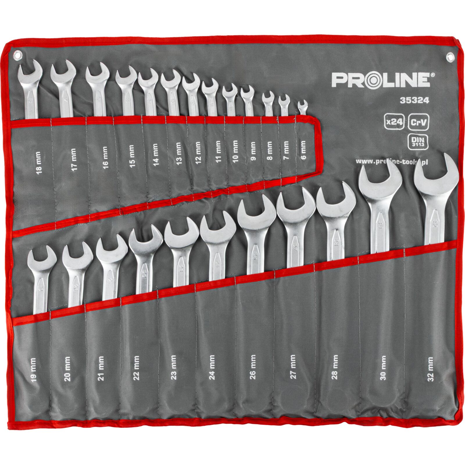 PROLINE TOOLS Kombinationsnyckelsats 24 Delar, 6-32 mm, DIN 3113, Proline - 2