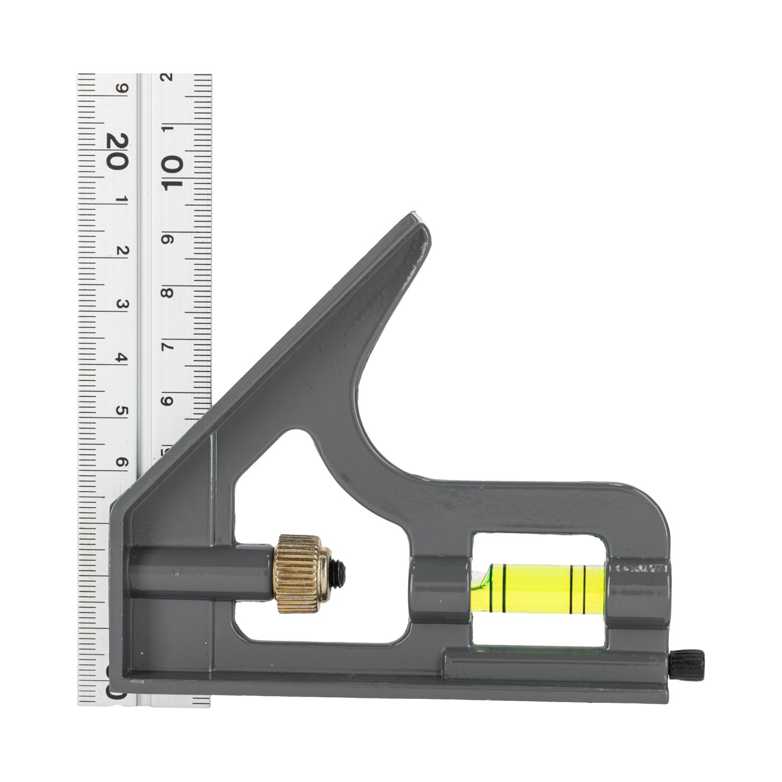 PROLINE TOOLS Vinkelhake med linjal på båda sidor och vattenpass, aluminium/stål, 300 mm, Proline - 3