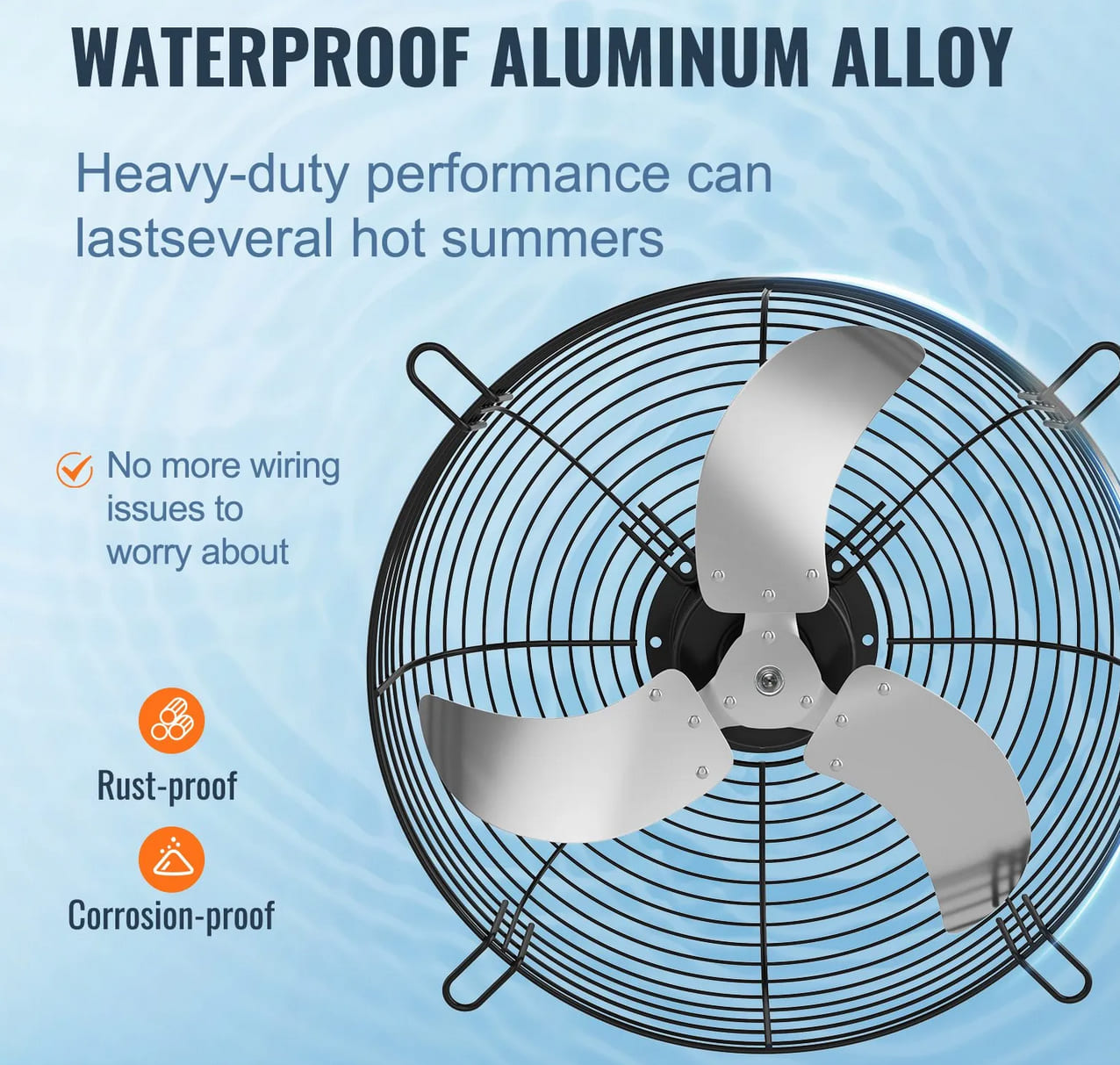 Övriga4 Industriell Väggfläkt Utsugsfläkt 610mm Aluminium 4800m³/h 1400 Varv 115W EF-24-AC2, Vevor - 6