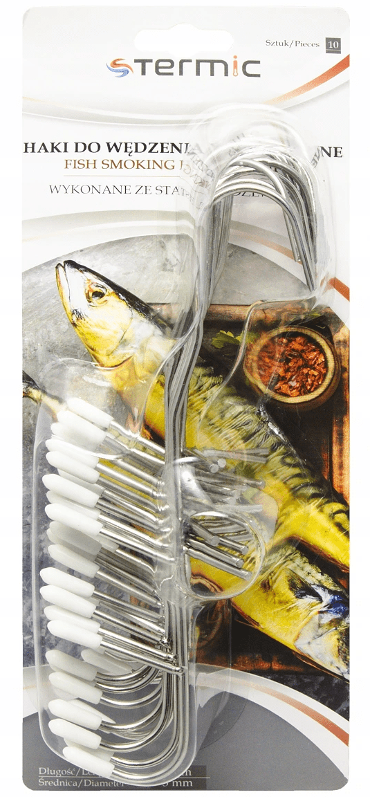 Rökkrokar för fisk, 10st specialutformade krokar i rostfritt stål - 9