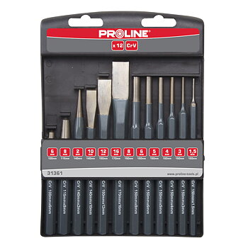 PROLINE TOOLS Slag- och Mejselsats 12 Delar, Proline