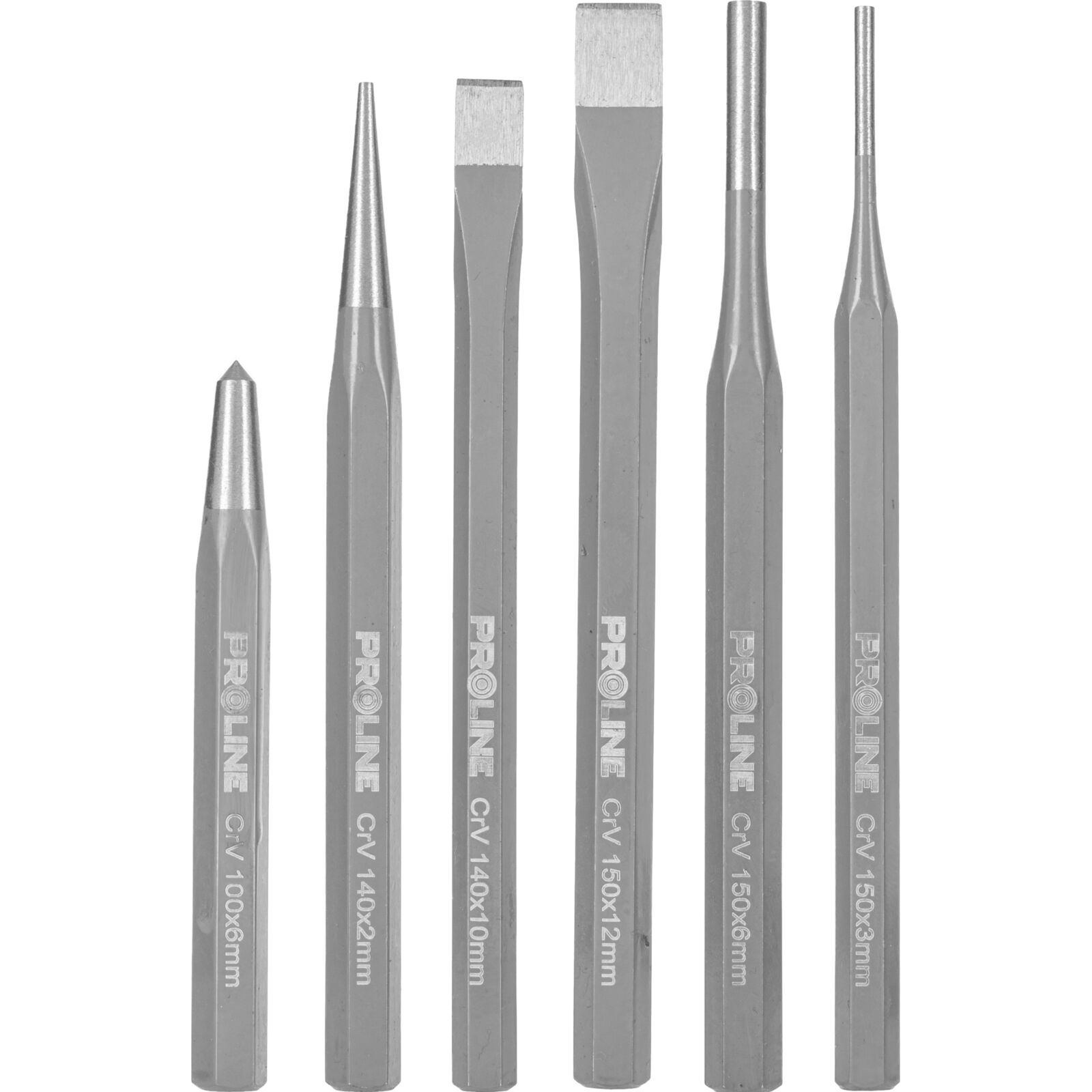 PROLINE TOOLS Slag- och Mejselsats 6 Delar, Proline - 2