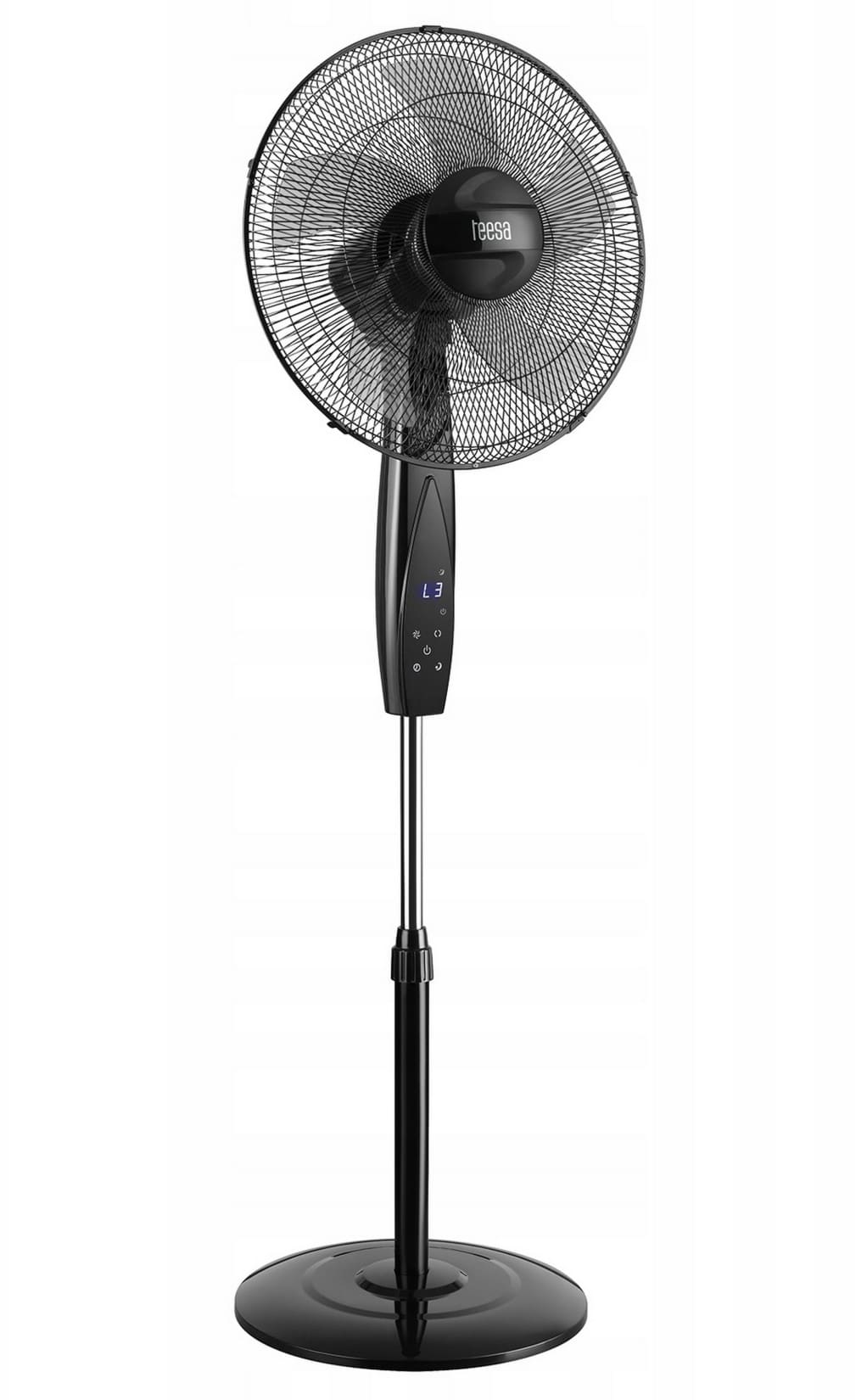 Golvfläkt Stående 50W 40cm Blad 3 Hastigheter Timer Oscillation Fjärrkontroll, Teesa - 5