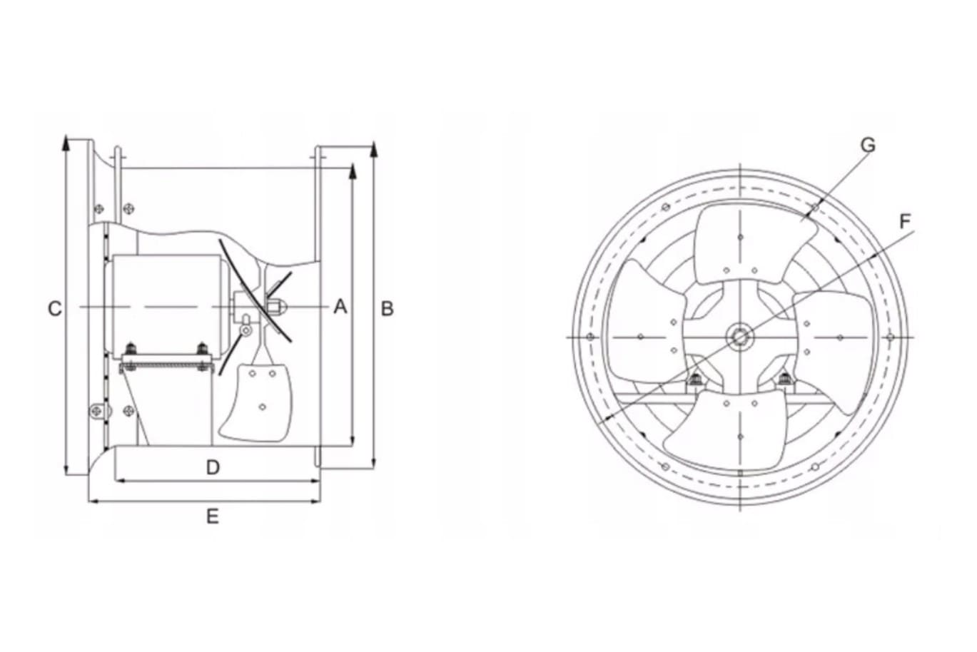 Kanalfläkt Industriell Axial 300mm BLDC-Motor 5000m³/h Steglös Reglering IP54, Bestfan - 3