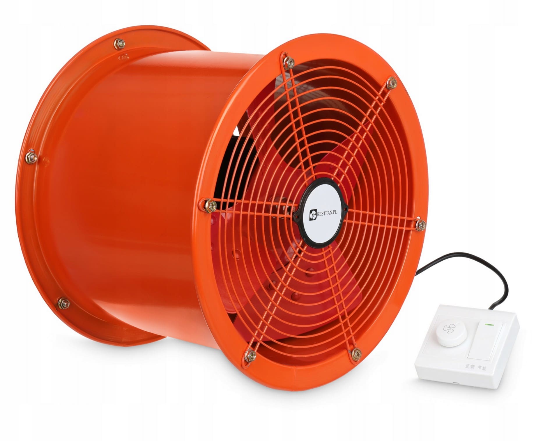 Kanalfläkt Industriell Axial 300mm BLDC-Motor 5000m³/h Steglös Reglering IP54, Bestfan