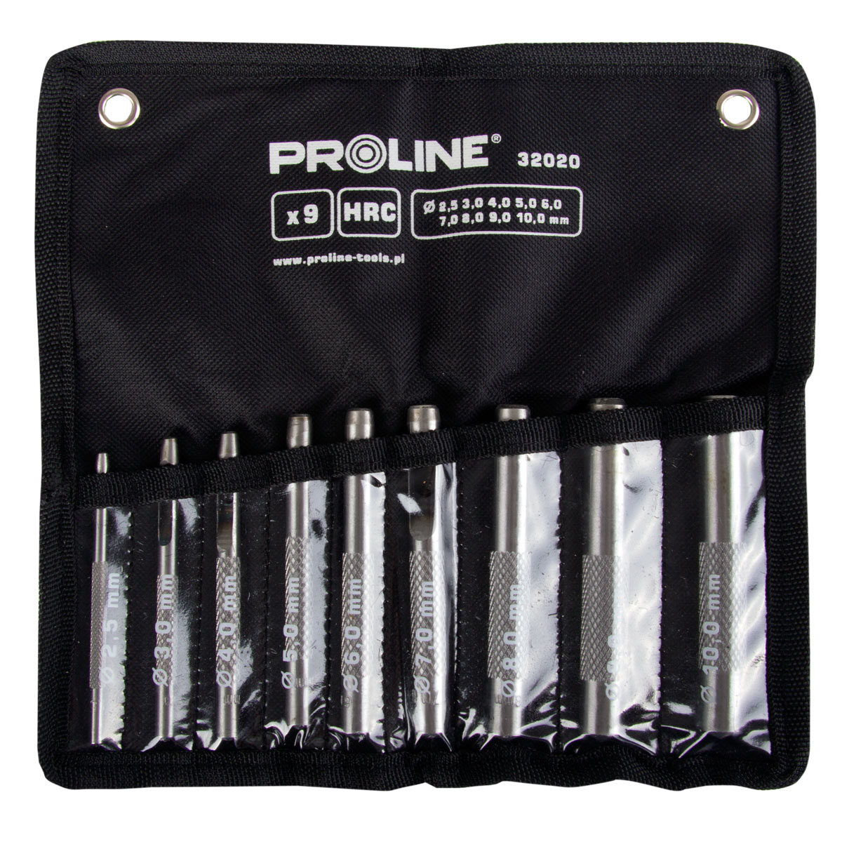 PROLINE TOOLS Stans, hålpipa för läder, sats 15st 2.0-22 mm HRC, Proline