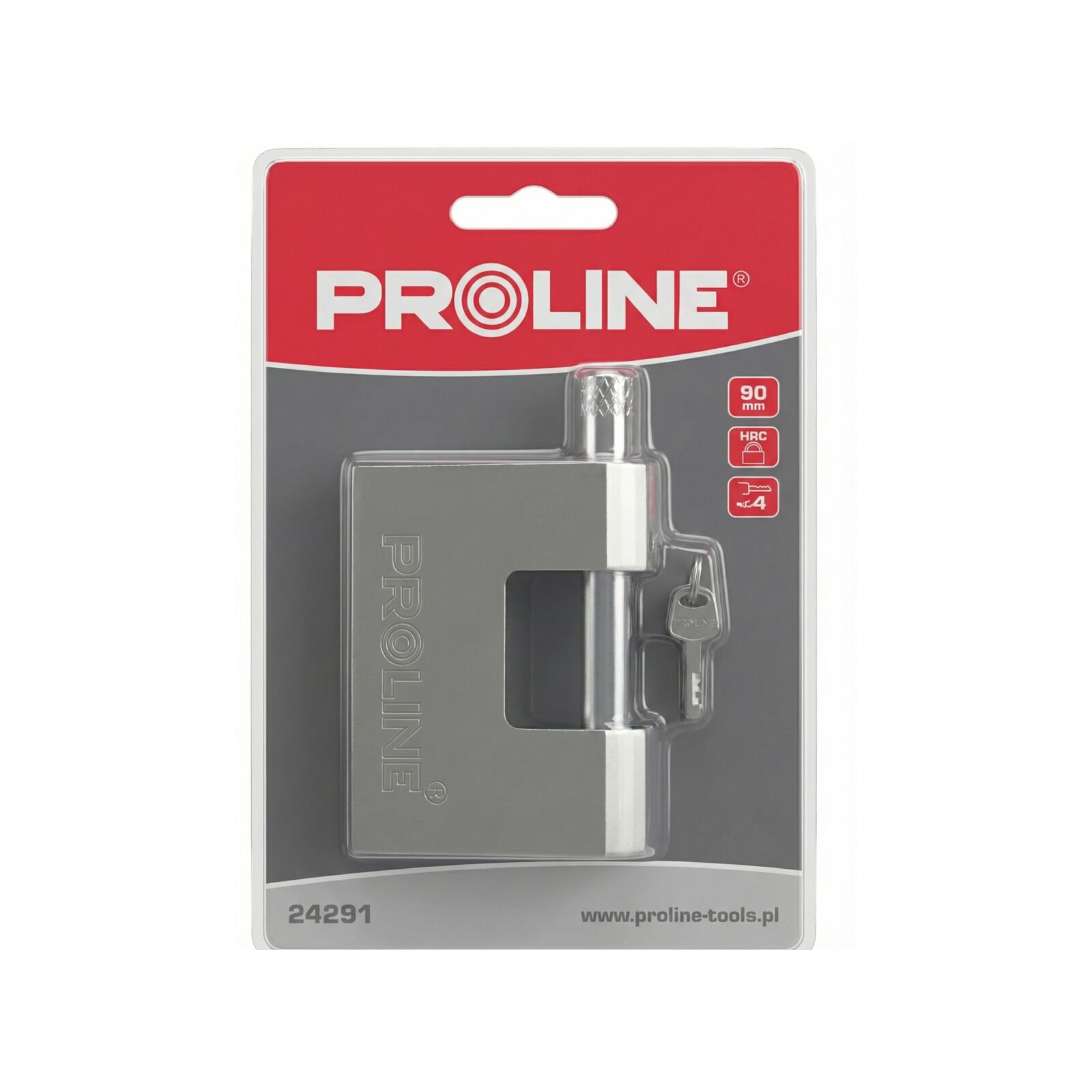 PROLINE TOOLS Rektangulärt hänglås 90 mm, Förstärkt Gjutjärn, Hård, Elektronisk Nyckel, Proline - 6