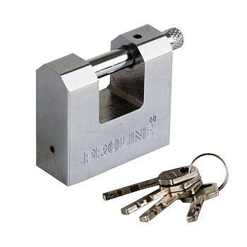 PROLINE TOOLS Rektangulärt hänglås 90 mm, Förstärkt Gjutjärn, Hård, Elektronisk Nyckel, Proline