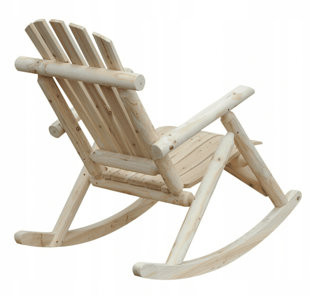 Gungstol trädgård för utomhus eller inomhusbruk 66 x 96 x 98 cm, högt ryggstöd, naturlig färg - 3