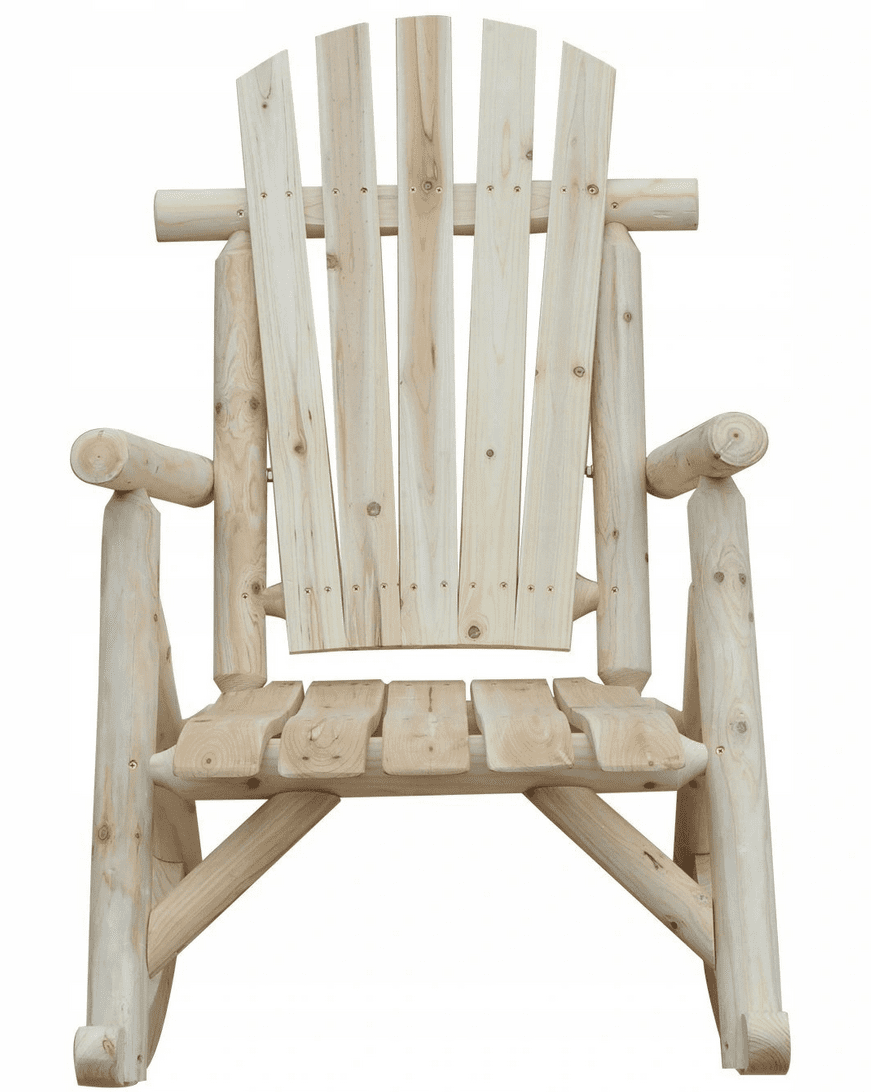 Gungstol trädgård för utomhus eller inomhusbruk 66 x 96 x 98 cm, högt ryggstöd, naturlig färg - 7
