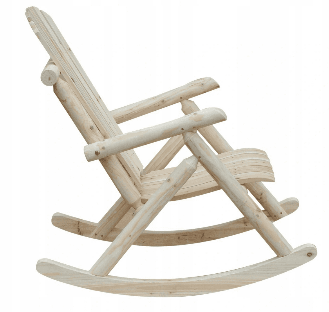 Gungstol trädgård för utomhus eller inomhusbruk 66 x 96 x 98 cm, högt ryggstöd, naturlig färg - 4