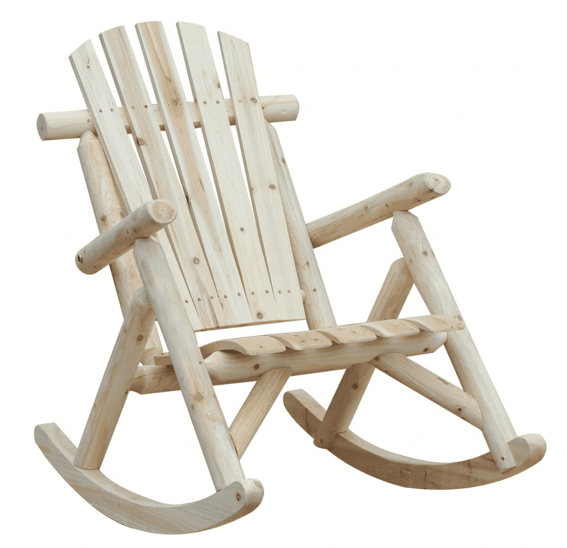Gungstol trädgård för utomhus eller inomhusbruk 66 x 96 x 98 cm, högt ryggstöd, naturlig färg