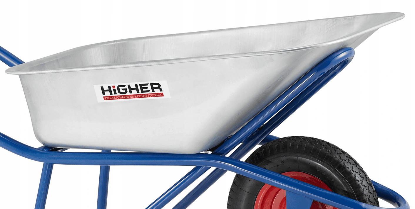 Trädgårdskärra 130L max 210 kg, skottkärra, byggkärra av bra kvalitet som klarar stor last, CE, Higher - 3