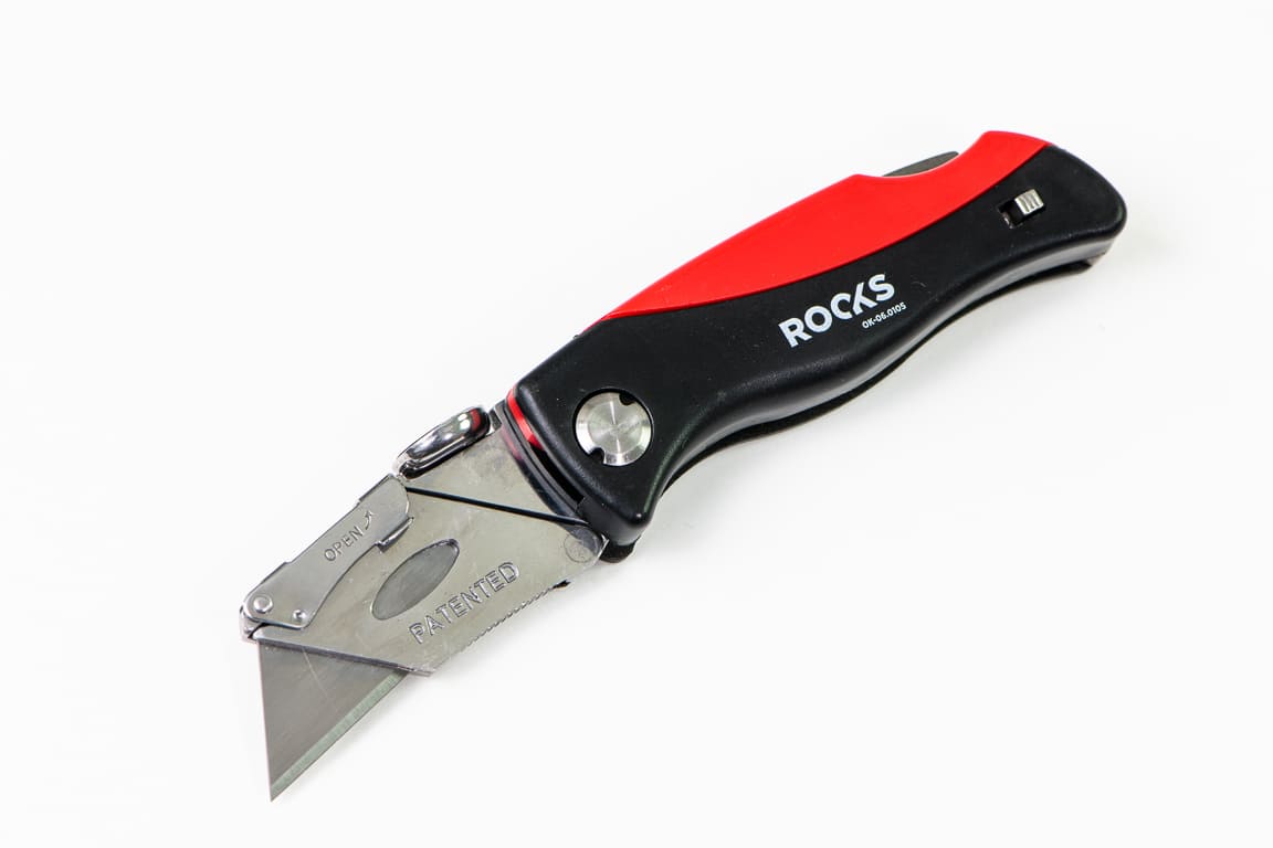 Fickkniv med utbytbara kniblad, hopfällbar, rosfritt, inkl. 5 knivblad, ROOKS - 7