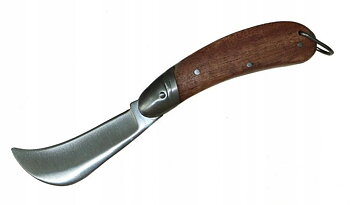 Svampkniv, montörskniv med trähandtag, 20 cm, hopfällbar