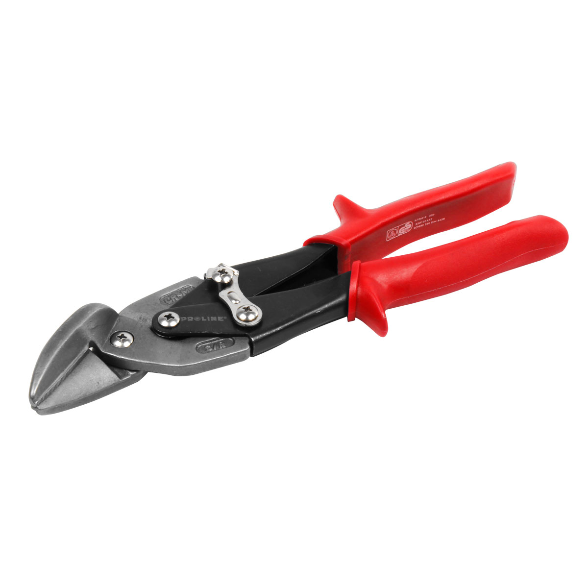 PROLINE TOOLS Plåtsax med utväxling 240 mm, max. 1.2 mm, vinklade vänster/rak, Proline