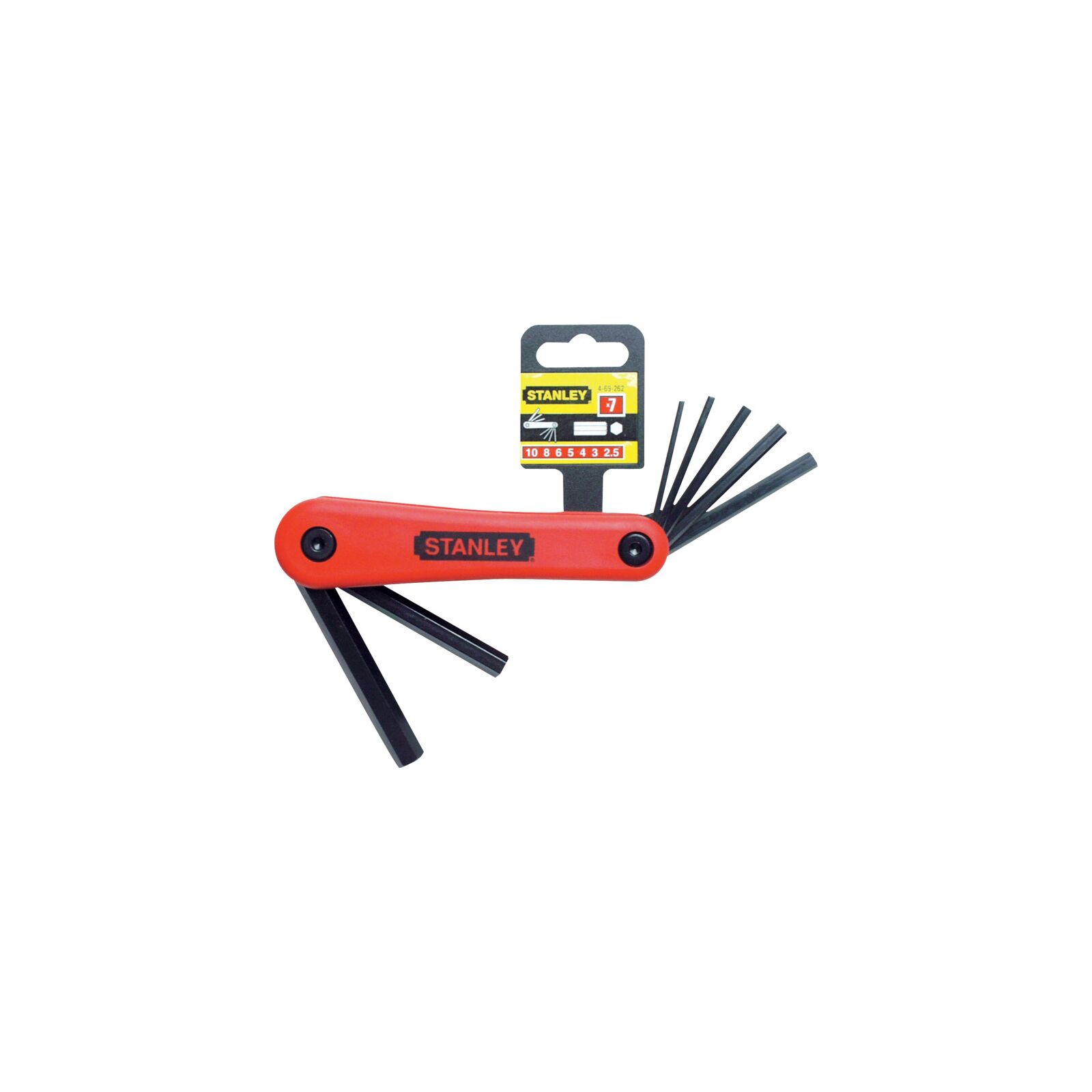 Stanley 7st FOLDING HEXKEY sats 15 - 6 mm (hängbar butiksförpackning)
