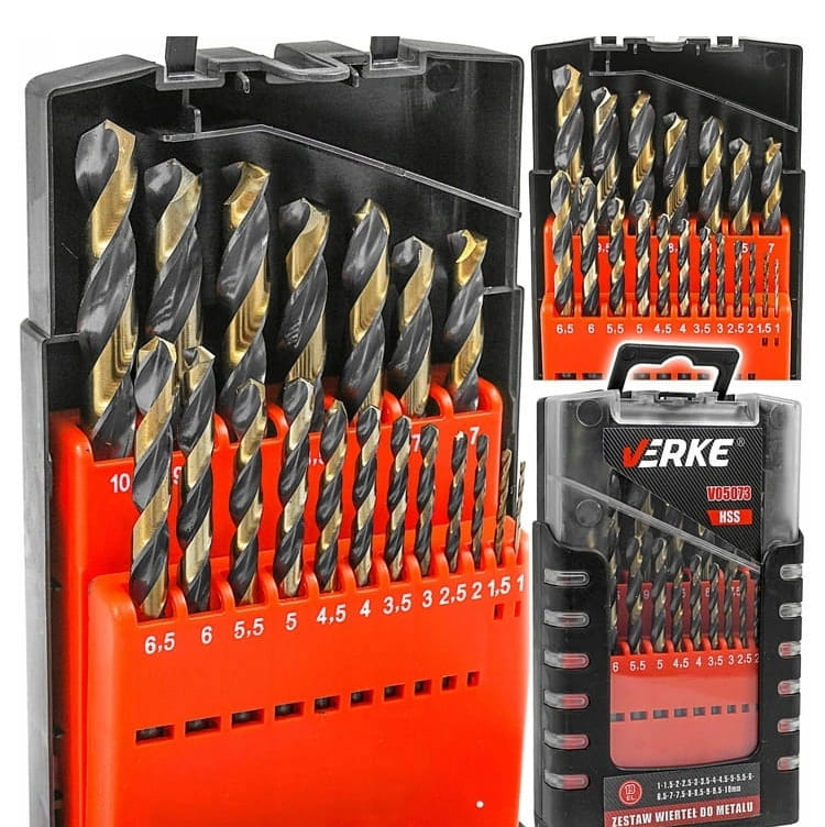 Övriga 3 Metallborr sats 19st 1-10 mm, HSS TWIST DRILL, Verke