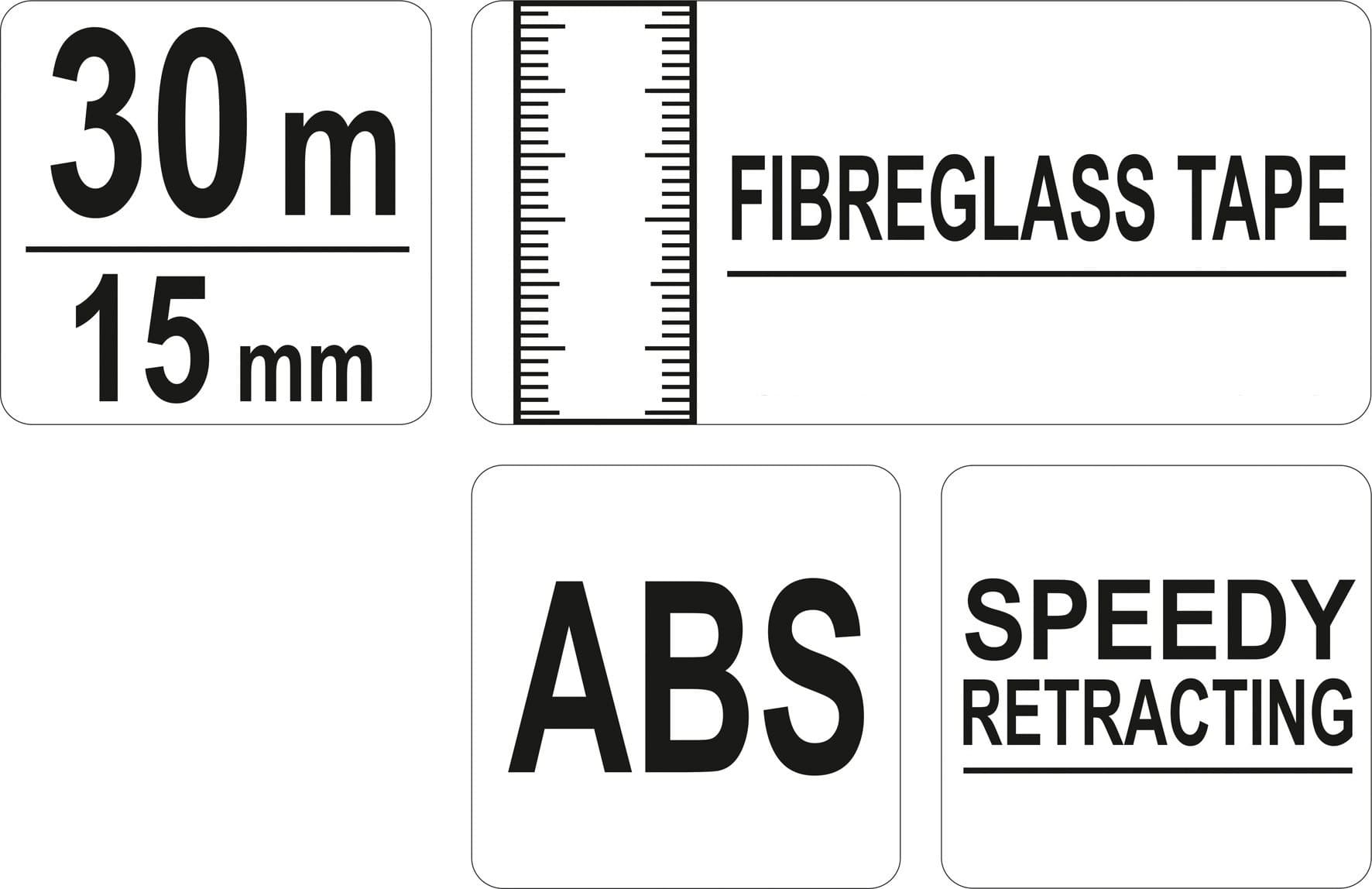 Måttband 30m, glasfiber, YATO YT-71540 - 4