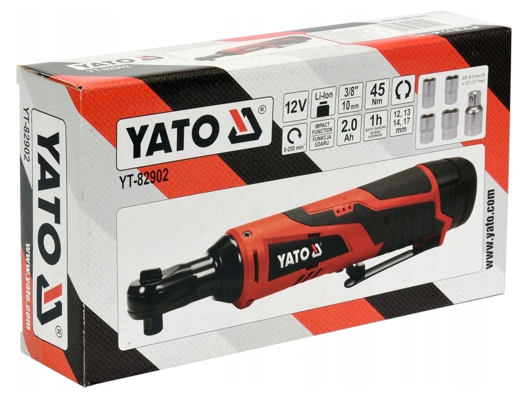 Sladdlös spärrskaft 45Nm, 1/2, 12V batteri 2, 0 Ah, YATO - 5