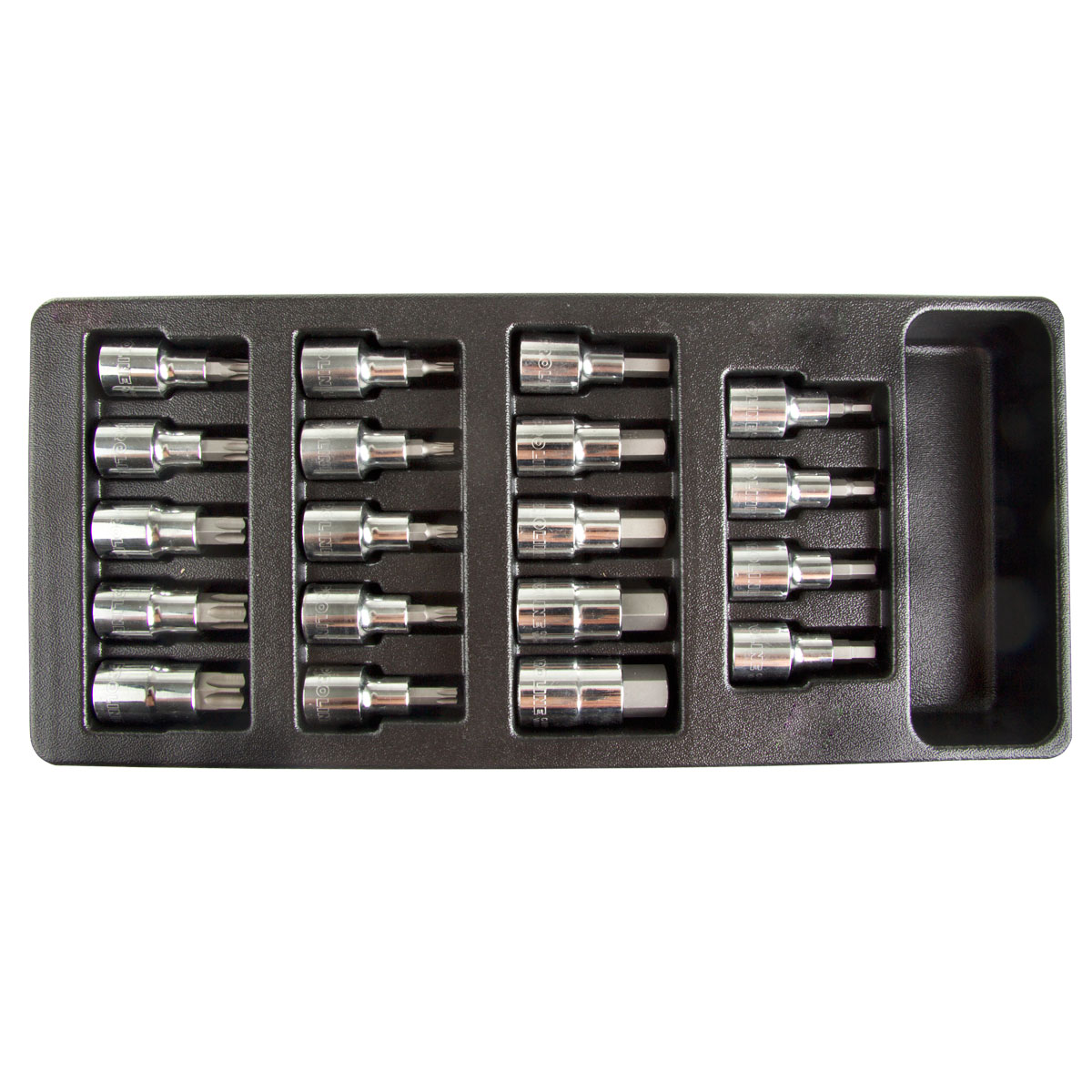 PROLINE TOOLS Verktygstråg Bitshylssats 19st HEX och TORX, Proline
