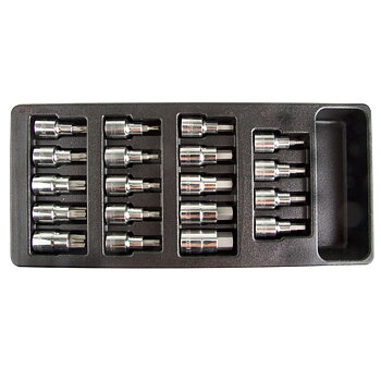 PROLINE TOOLS Verktygstråg Bitshylssats 19st HEX och TORX, Proline