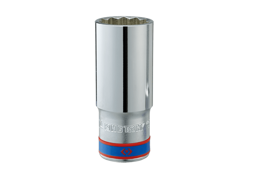 Hylsa 1/211-36 mm, 12-kantig, lång, CrV, King Tony (Storlek (mm) : 33)