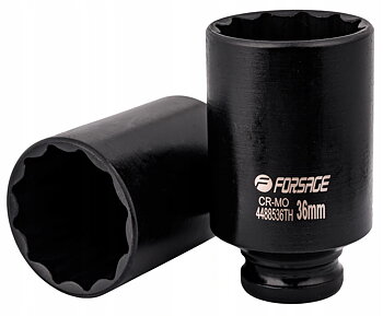 12-kantig lång krafthylsa 1/236 mm CrMo, FORSAGE
