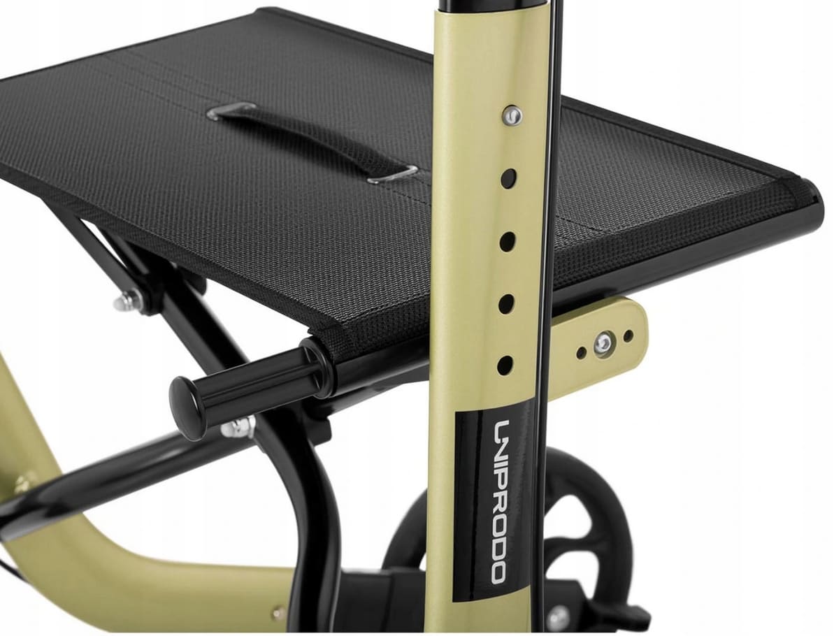 Rollator lättvikt, hopfällbar, bekväm sits, väska, max 136 kg, inom- och utomhusbruk, Uniprodo Harmony - 5