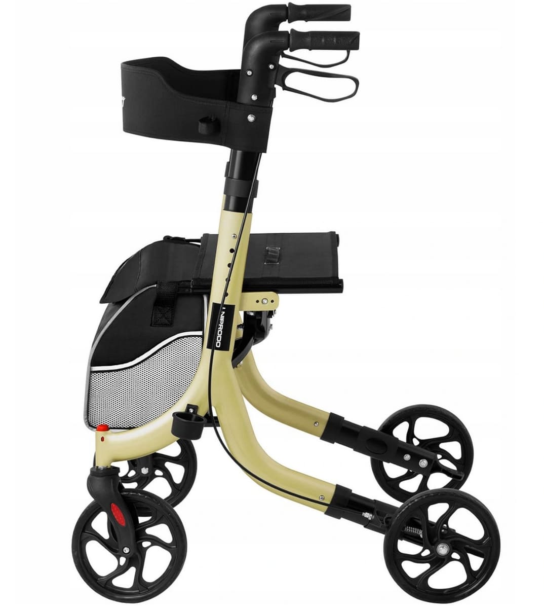 Rollator lättvikt, hopfällbar, bekväm sits, väska, max 136 kg, inom- och utomhusbruk, Uniprodo Harmony - 4