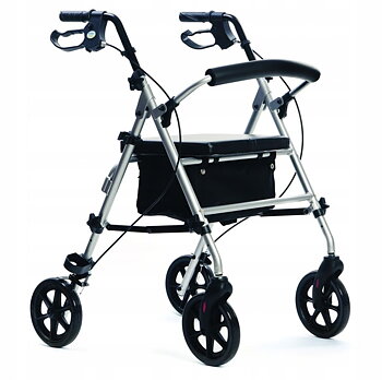 Övriga 3 Rollator lättvikt, sits, väska, max 120 kg, inom- och utomhusbruk, silver, Homcom