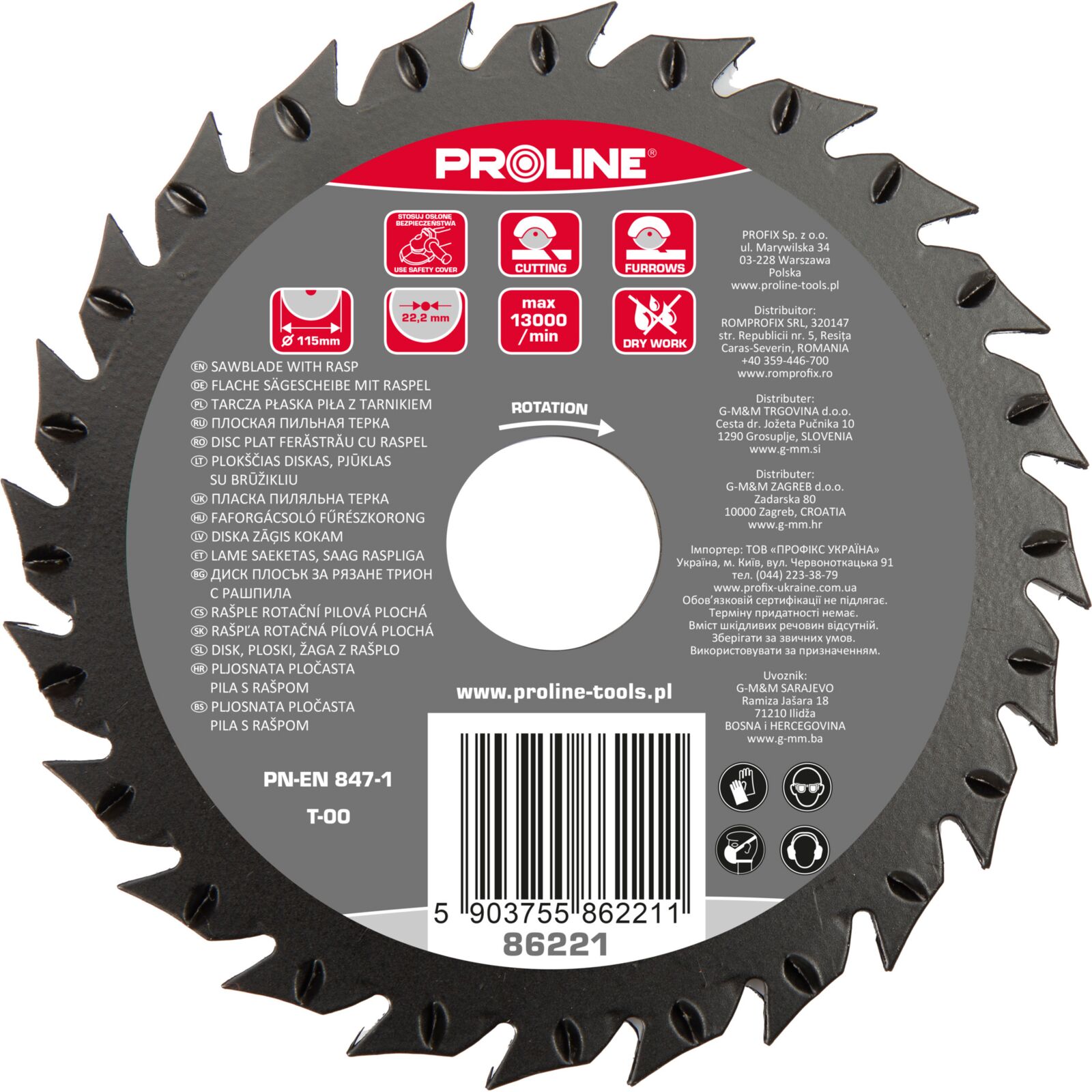 PROLINE TOOLS Sågklinga med Rasp, Proline