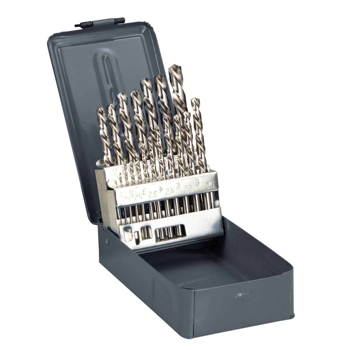 PROLINE TOOLS Metallborr HSS (spiralborr) 25st, 1-13 mm, DIN338, i metallbox, Proline