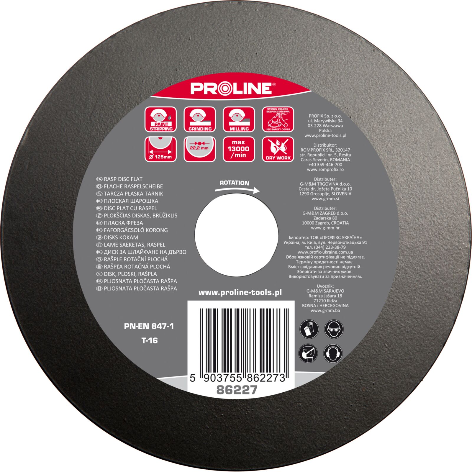 PROLINE TOOLS Raspskiva Platt, Proline
