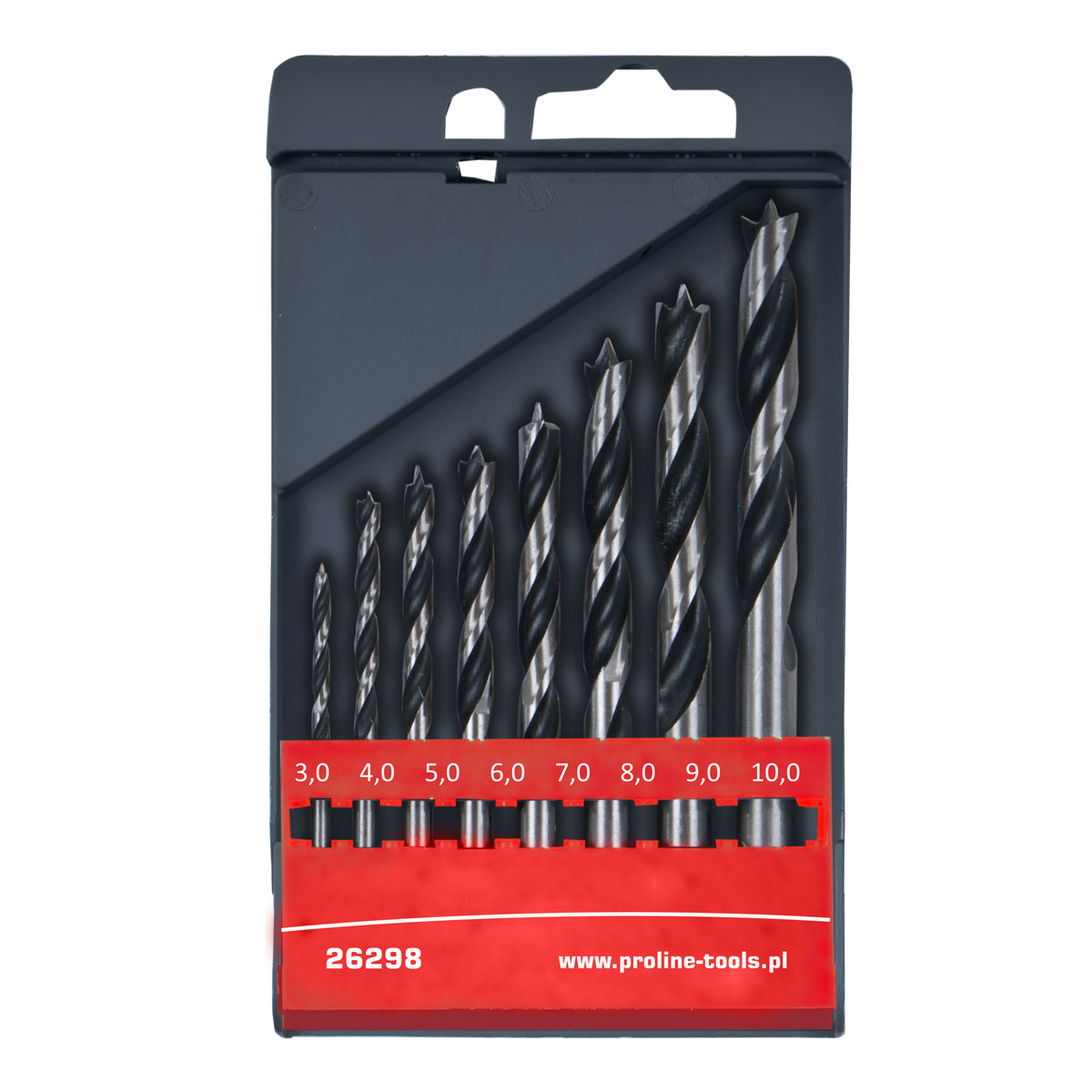 PROLINE TOOLS Träborrsats 8 st (3-10 mm), Proline