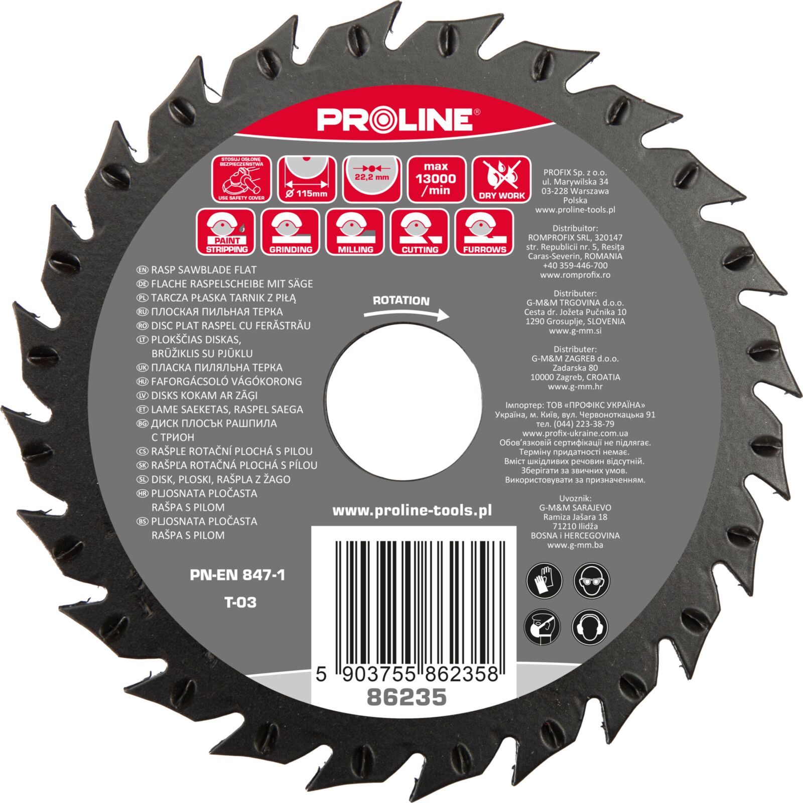 PROLINE TOOLS Sågklinga Rasp, Proline