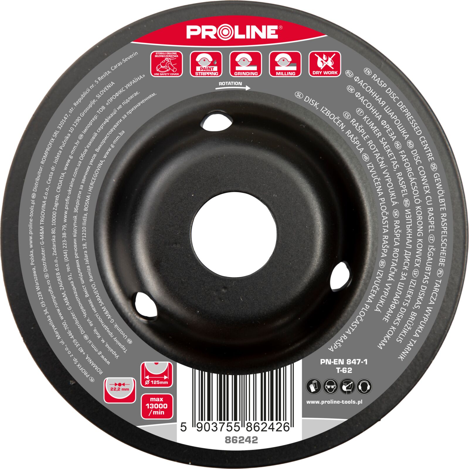 PROLINE TOOLS Raspskiva A 125 mm PROLINE