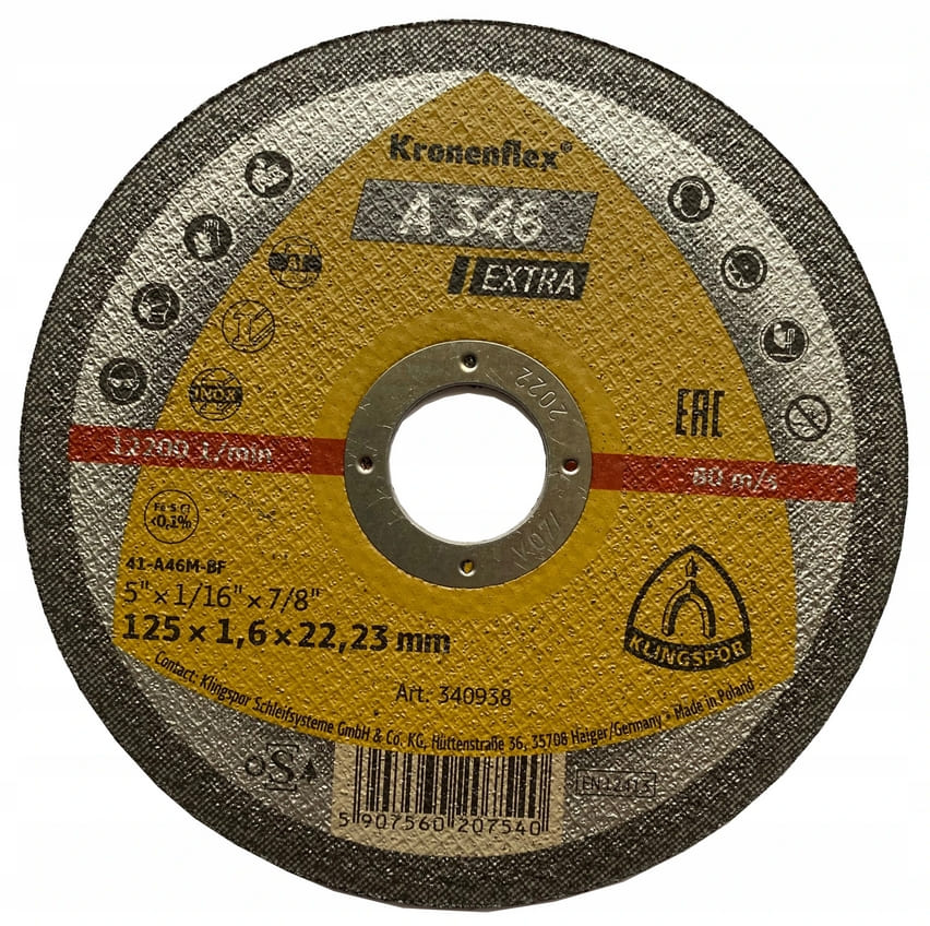 Kapskiva för metall 10st 125 x 1.6 x 22 Kroneflex A346, Klingspor - 2