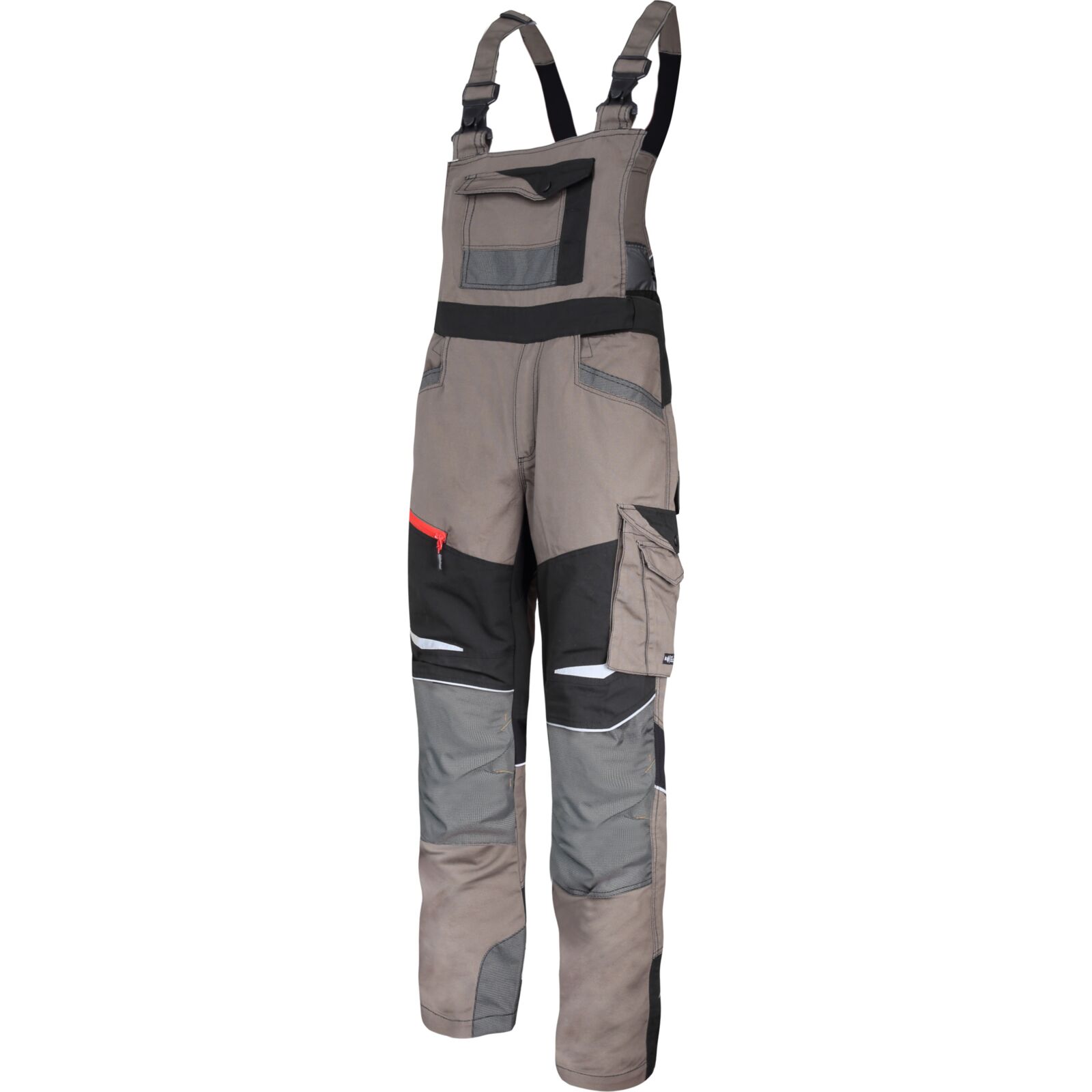 LahtiPro Bib Pants Khaki-Black with Stretch Inserts, S, CE, LAHTI (Storlek : XL)