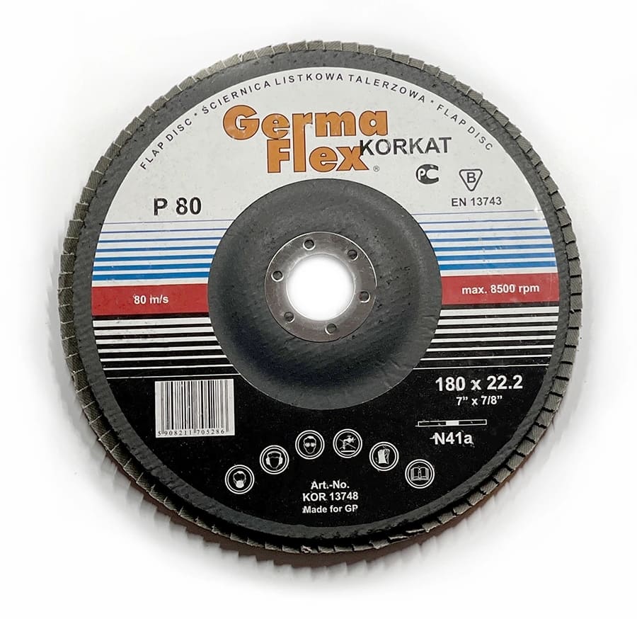 Lamellslipskiva 10st, FI=180, kornst. 80, Germa Flex