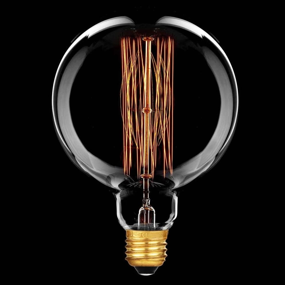 Vintage glödlampor E27 G12540W Edison 250lm, 2500K varmt gulaktigt ljus, 3st stora, rökt glas - 2